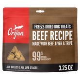 ORIJEN res liofilizado, bolsa 3.25oz, snack alto en proteína para entrenamiento y paseo seguro
