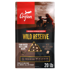 ORIJEN Wild Reserve: comida seca para perro con vaca y cordero, 20 lb