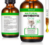 O.SECERT gatas antibiótico gotas, enfoque en dosis fáciles.