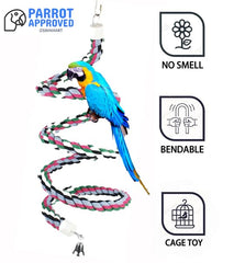 Detalle de la cuerda flexible OSWINMART para aves.