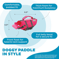 Outward Hound Granby Splash Rosa XS: diseño seguro con flotador frontal