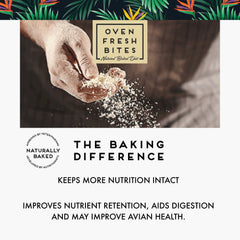 Oven Fresh Bites sabor-textura-loro para mantener interés en la alimentación.