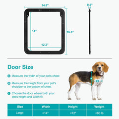 Ownpets puerta malla de ABS resistente, duradera para uso diario.