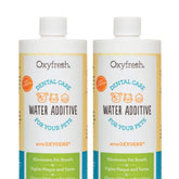 Oxyfresh cuida el cuidado dental para mascotas en agua para un aliento más fresco.