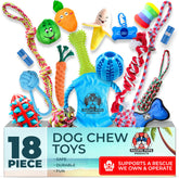 Pacific Pups 18 piezas: variedad de juguetes para perros, ideal para mantenerlo ocupado