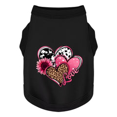 Camiseta Paiaite para perro en algodón suave con corazones y amor, ideal para paseos.