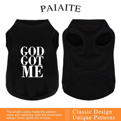 Paiaite camiseta perro con gráfico DIOS ME CUIDA, look al salir.