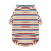 Paiaite camiseta para perro con rayas azules, ideal para paseos diarios.