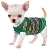 Paiaite camiseta para perro sin mangas, verde, algodón suave para comodidad diaria.