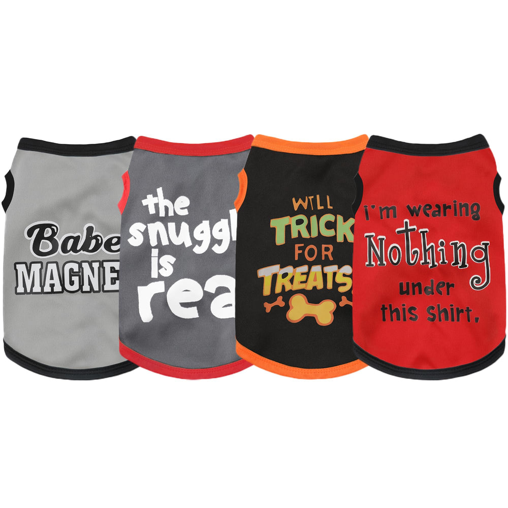 Paiaite camisetas para perro, juego de 4 piezas, diseño veraniego cómodo para paseos.