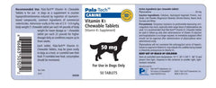 Pala-Tech tabletas K1 para perros, dosis de 50 mg, fácil de administrar