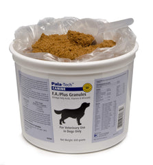 PalaTech F.A. para perros en bote, refuerza nutrientes esenciales para la dieta.
