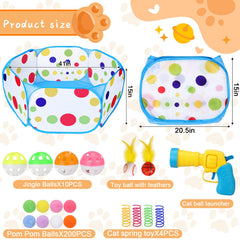 Palksky 200 pelotas pompón multicolor, estimulan juego y exploración del gato.