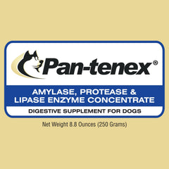 Pan-tenex etiqueta del producto, información clara sobre potencias para la digestión canina