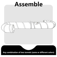 PAOPO túnel para gatos con cuerda de juego, aporta interacción y ejercicio.