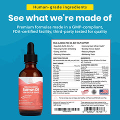 Etiqueta de Paramount Pet Health destacando pureza y sin rellenos