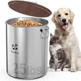 Paw Libero lata de acero inoxidable 25 lb conserva la comida para mascotas.