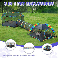 Pawaboo arcoiris túnel conectado para ampliar el espacio de juego.