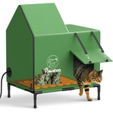Pawaboo casa-gatos caliente exterior con techo impermeable para días fríos