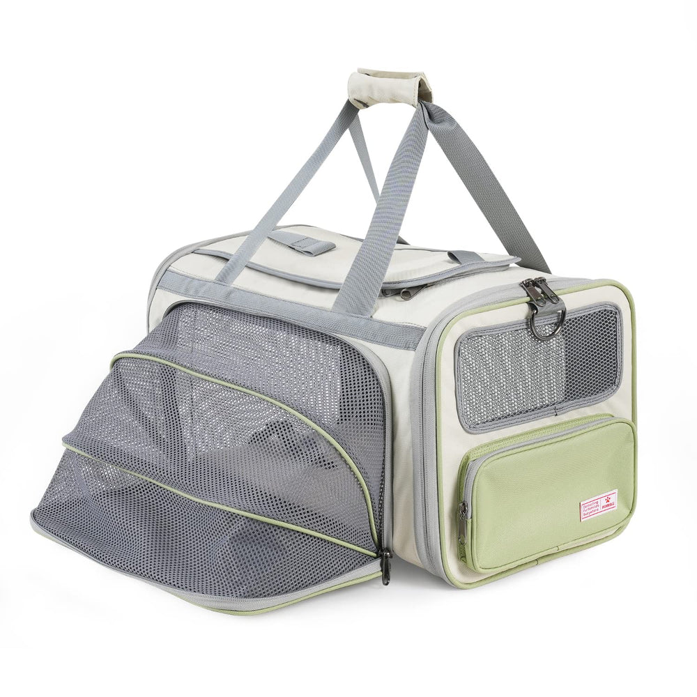 Transportín Pawaii plegable para gatos, cómodo y fácil de guardar.