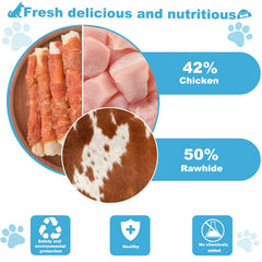 Pawant rollos envueltos de pollo para perros, merienda natural para masticar.