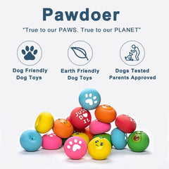 Pawdoer bola donut de látex, visto de lado, rebotes impredecibles para perros pequeños.