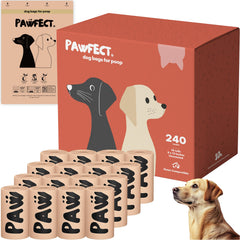 Pawfect bolsas biodegradables para desechos de perros, 240 unidades, respetuosas con el planeta.