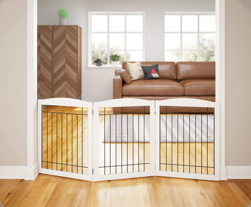 PAWLAND puerta para perros amplia 72 pulgadas, ideal para pasillos largos
