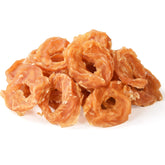 Pawmate anneaux-poulet-jerky-premium : friandise protéinée pour chiens actifs.