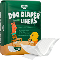 PAWPANG forro para pañales de perro, enfoque en comodidad y protección sin fugas.