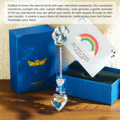 Paws Memory: cristal corazón-base, recuerdo luminoso para tu hogar.