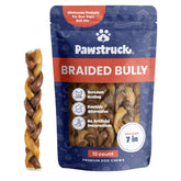 Pawstruck bully sticks trenzados 7-pulgadas: masticación estructurada para perros activos.