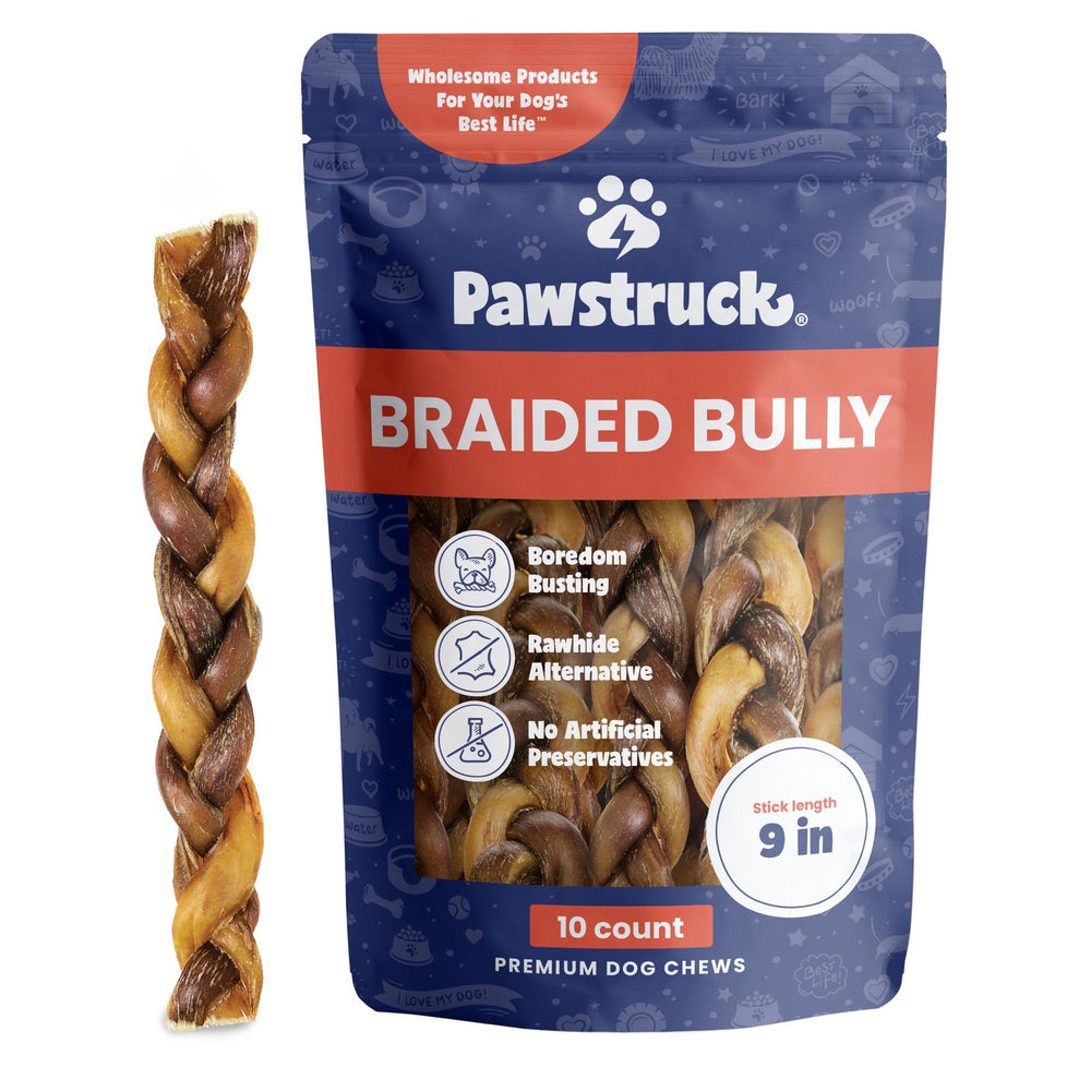 Pawstruck palitos de res trenzados de 9 pulgadas para masticación duradera