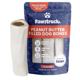Pawstruck hueso grande relleno de cacahuate de 5-6 pulgadas para perros