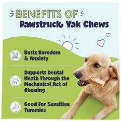 Pawstruck Yak Chew Grande, textura dura ideal para masticación prolongada.