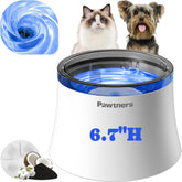 Pawtners fuente de agua para perros y gatos, vista de la versión de 1 galón.