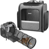 Pawtners Mochila para gato con tunel juego desmontable para aventuras seguras.