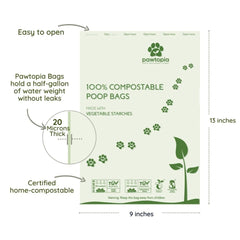 Pawtopia, bolsas de tamaño estándar 9x13 pulgadas, compatibles con dispensadores.