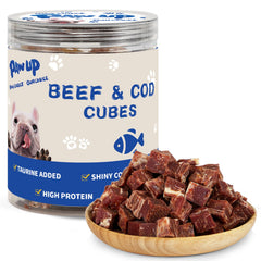 PAWUP cubos de bacalao y carne para entrenamiento, recompensa sabrosa y portátil.