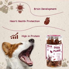 PAWUP jerky de pato con alta proteína para perros activos.