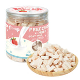 PAWUP tratos deshidratados para perro, sabor leche de cabra y yogur con fresa, perfecto para entrenamiento.