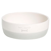 Pearhead Bone Appetit plato para perros en cerámica gris, diseño neutral para el hogar
