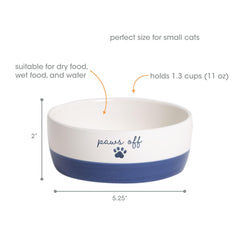 Pearhead tazón cerámico, capacidad 12 onzas, ideal para comida seca, húmeda o agua.