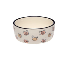 Pearhead Tazón cerámico para gatos con cara adorable, ideal para comida o agua diaria.