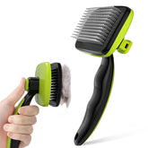 Pecute cepillo autolimpieza para perros y gatos, facilita la retirada de pelo suelto.