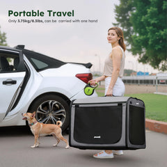 Jaula de Pecute para perro grande con uso portátil y fácil de guardar.