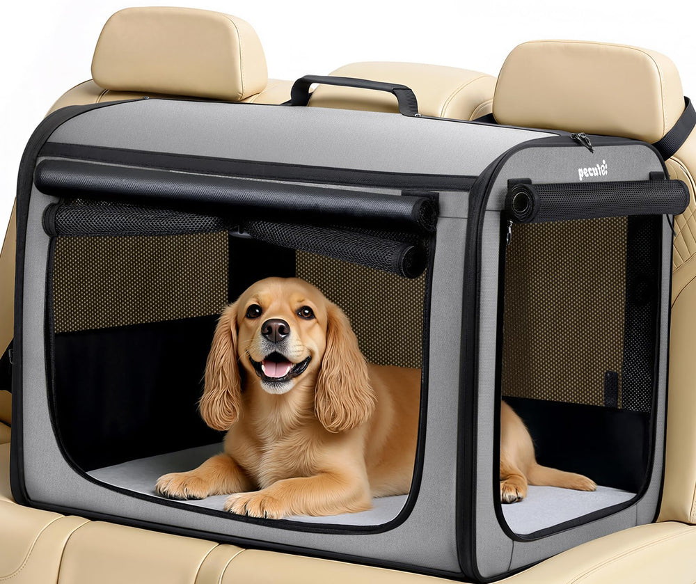 Jaula para perro grande de Pecute, ligera para transporte en coche.