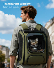 Pecute Mochila para gato con malla ventilada en lados