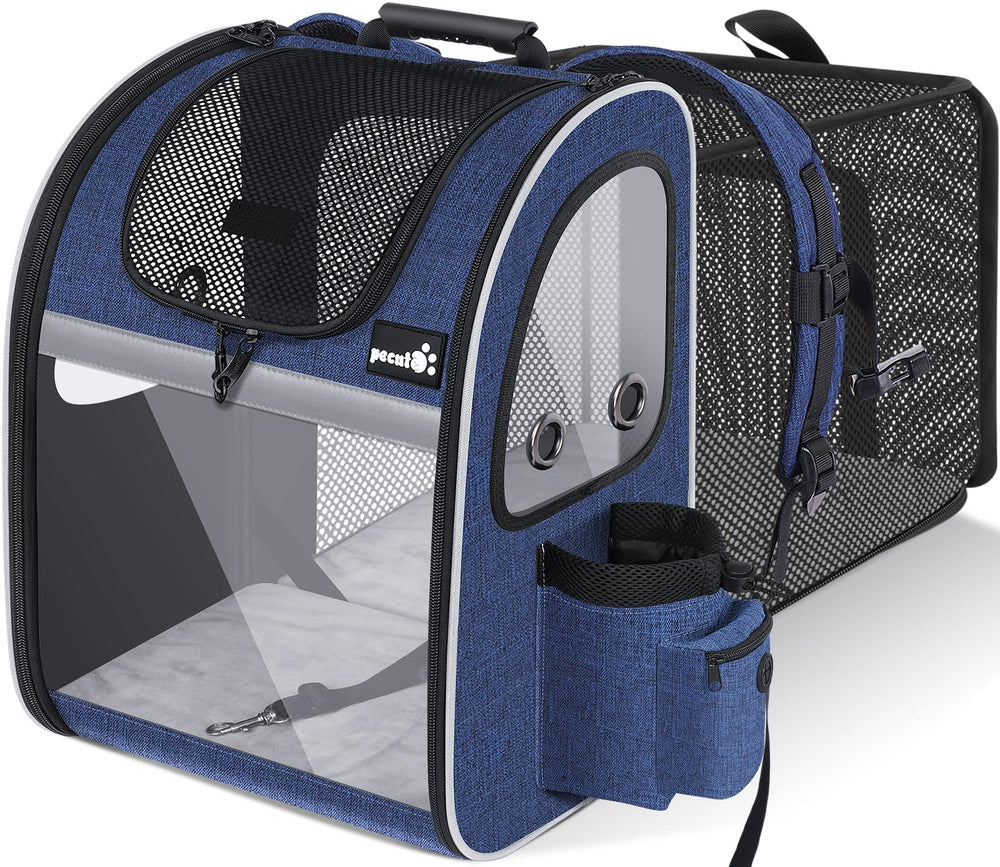 Mochila Pecute para mascotas, vista frontal, comodidad durante el transporte de tu gato o perro pequeño