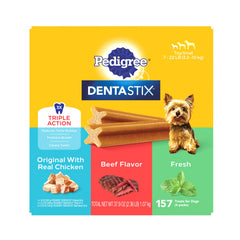 Pedigree Dentastix empaque de variedad para perros pequeños, ideal para rutina diaria de cuidado bucal